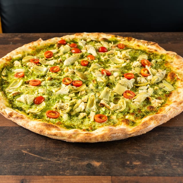 Pesto Chicken Pizza.